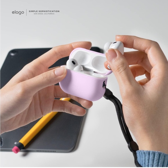 Silicone Protective Case Cover Compatible with Apple AirPods Pro 2nd [Lavender] - Picture 1 of 7